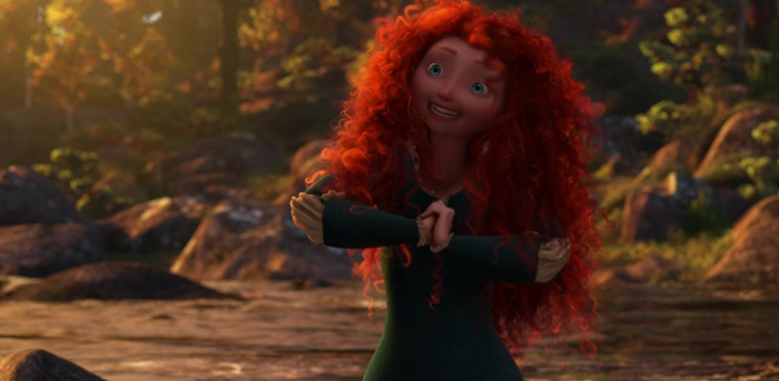 Merida smiling in a forest 
