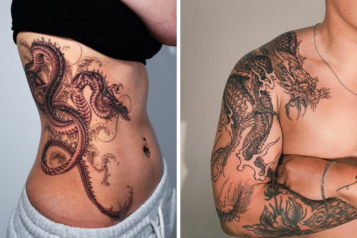 Asian Dragon Tattoo - Etsy
