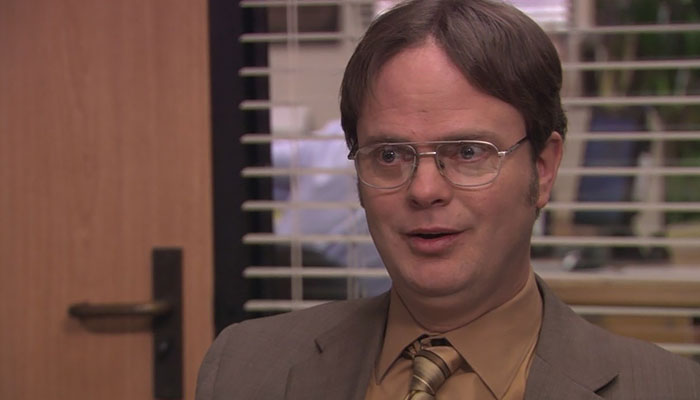 Dwight Schrute looking confidently