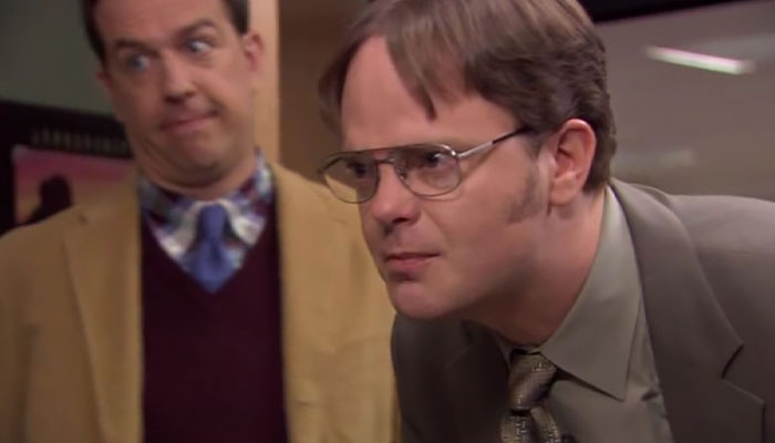 Dwight Schrute looking with a look of disbelief