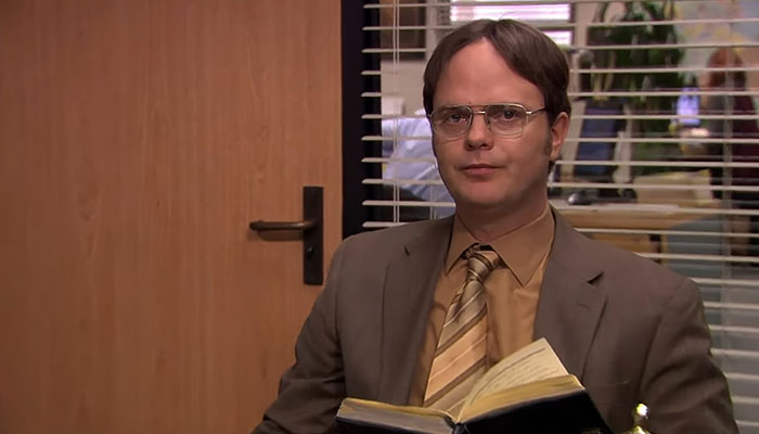 Dwight Schrute looking disappointed but not surprised