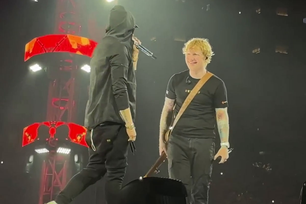 Eminem joins Ed Sheeran on stage at Ford Field concert