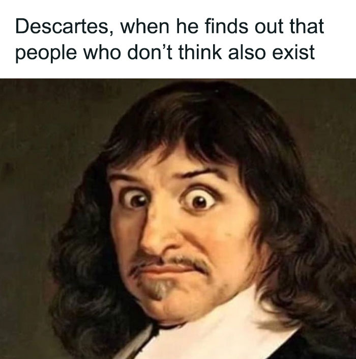 Descartes looking shocked meme