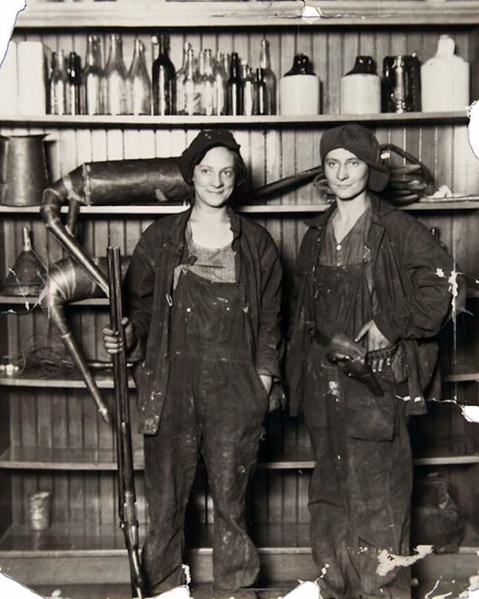 Two Sisters, Florence And Susie Friermuth Arrested For Moonshining During The Prohibition, 1921