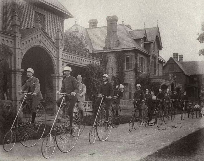 Kendall Green Bike Club In Front Of Faculty Row, 1885