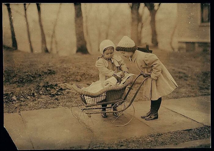 Children Playing With Dolls, New York, 1912