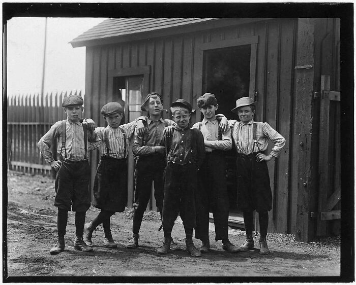 Noon Break At Glass Factory, East St. Louis, Missouri. 1910