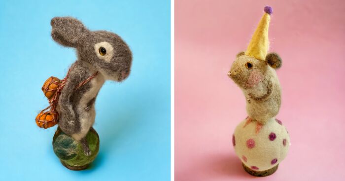 I Create Animal And Botanical Sculptures From Wool And Felt (8 Pics)