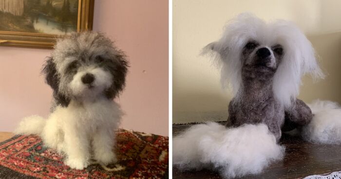 I Make Pocket-Size Wool Dogs