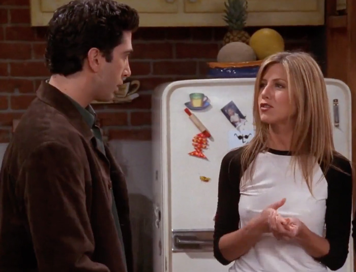 Rachel and Ross talking 