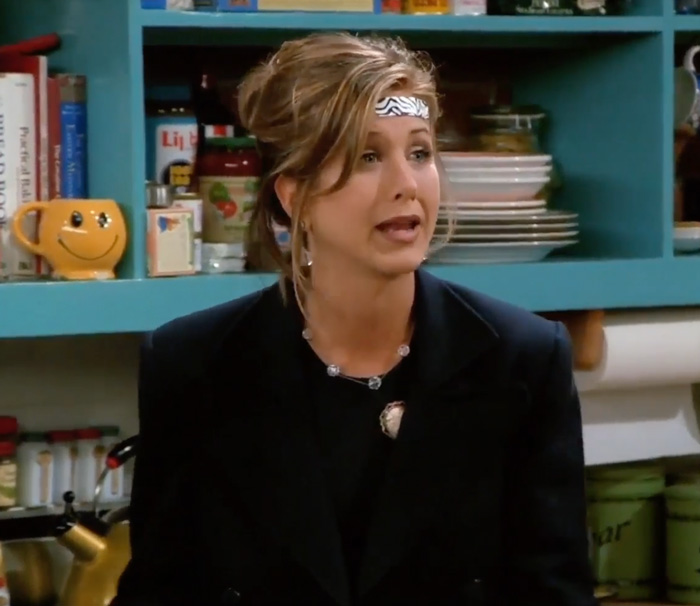 Rachel wearing patch on her forehead 