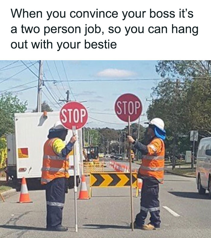 two people holding stop signs meme