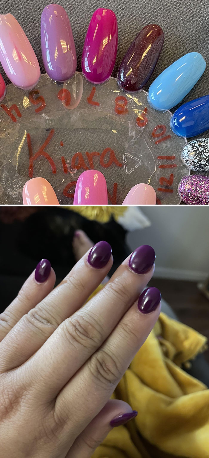 Ugh, Not What I Asked For… #7 Is What I Asked For And This Is What I Got. The First Coat Didn’t Look So Dark. Why Am I So Bad At Speaking Up? Should I Go Back?