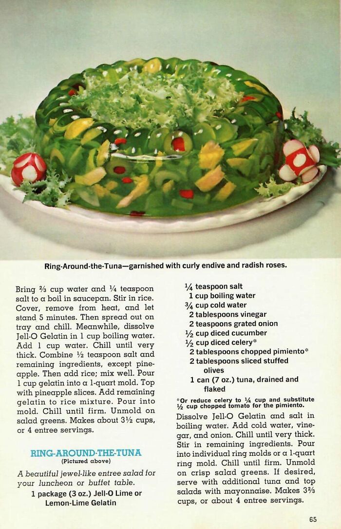 I Surprised My Husband With Ring Around The Tuna. A 1960s Recipe From The Joys Of Jello Cookbook