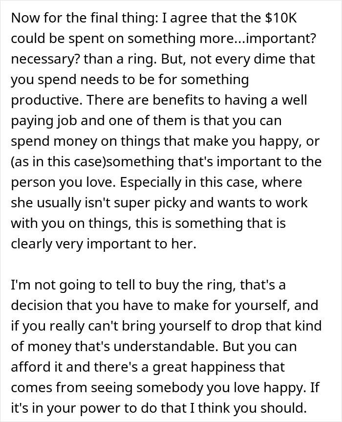 Guy Refuses To Spend $10k On An Engagement Ring, Gets A Reality Check Online Guy Refuses To Spend $10k On An Engagement Ring, Gets A Reality Check Online