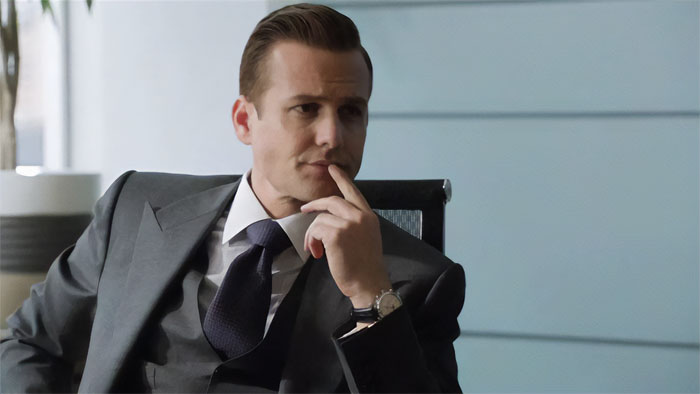 Harvey Specter being thoughtful