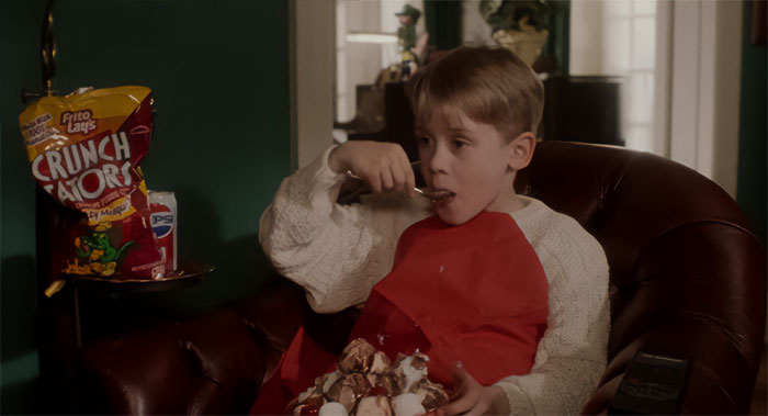 Kevin McCallister eating ice cream from Home Alone