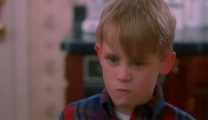 Kevin McCallister looking angry from Home Alone