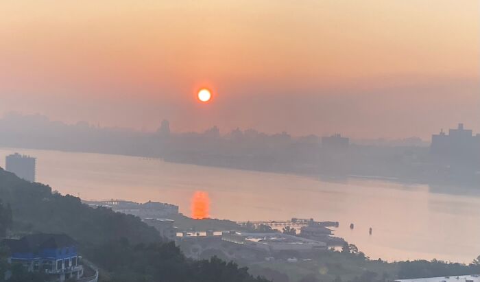 Smoky Sunrise Over The Hudson