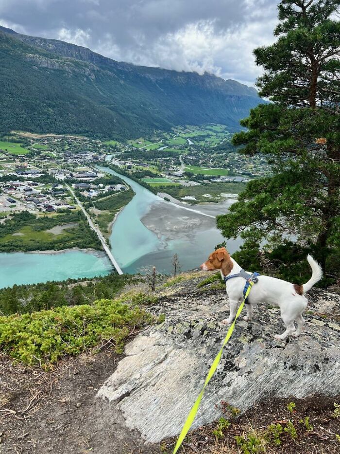 Mountain Walk, Looking Down On Lom In Norway
