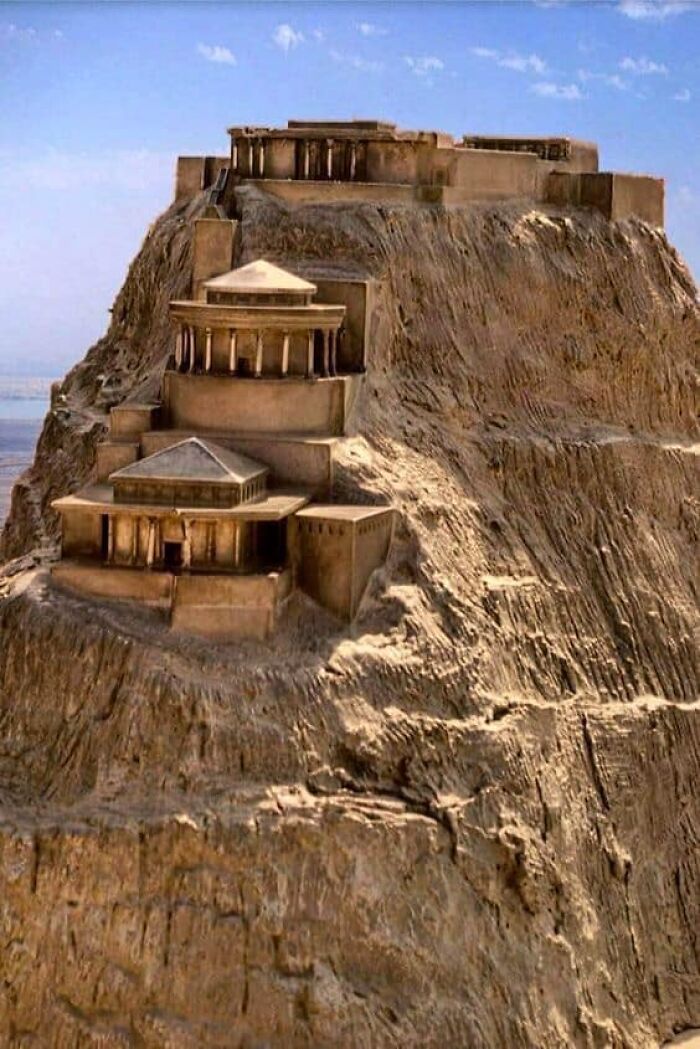 Masada Is A Rugged Natural Fortress, Of Majestic Beauty, In The Judaean Desert Overlooking The Dead Sea