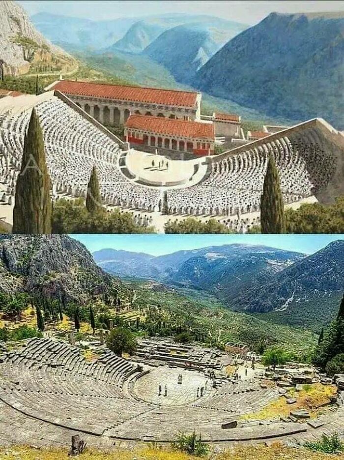 Ancient Theater At Archaeological Site Of Delphi, #greece. Site Offered Audience A Wonderful View With Entire Shelter And View Of Olive Valley Above. Dating Back To 4 Centuries Bc, Theater Was Built From Limestone Of Parnassos Mountain.!!