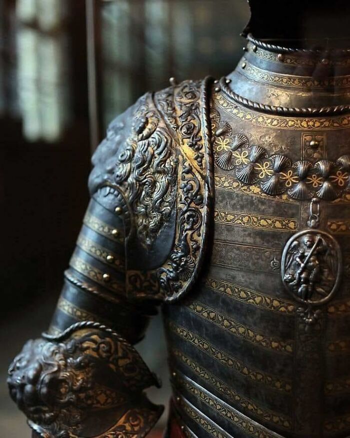 Detail Of The Lion Armour Of French King Henry II, 500 Years Old