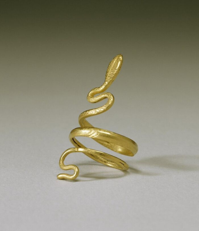 The Gold Roman Ring In The Form Of A Snake. 2000 Years Old