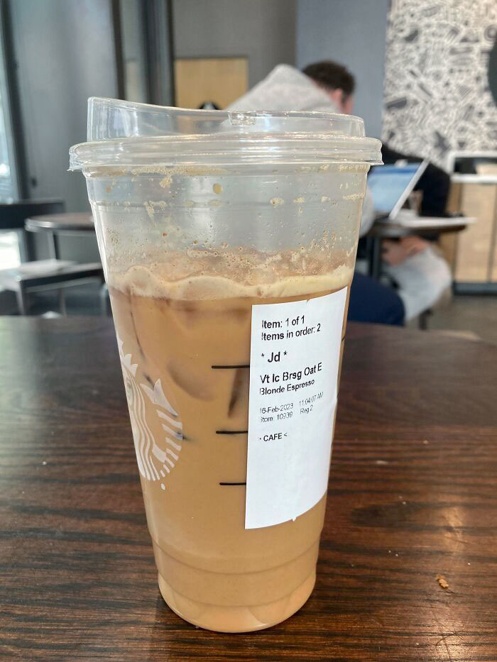 This "Large" Starbucks Drink. I Haven't Taken A Sip
