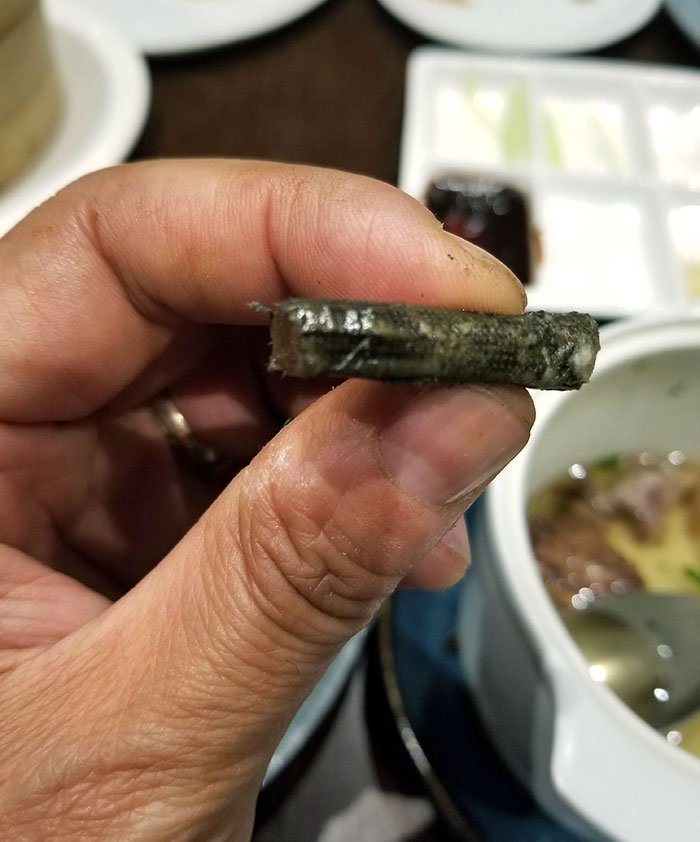 Towards The End Of My Meal At A Fancy Restaurant, I Bit Into Something Chewy Which Was A Cigarette Filter