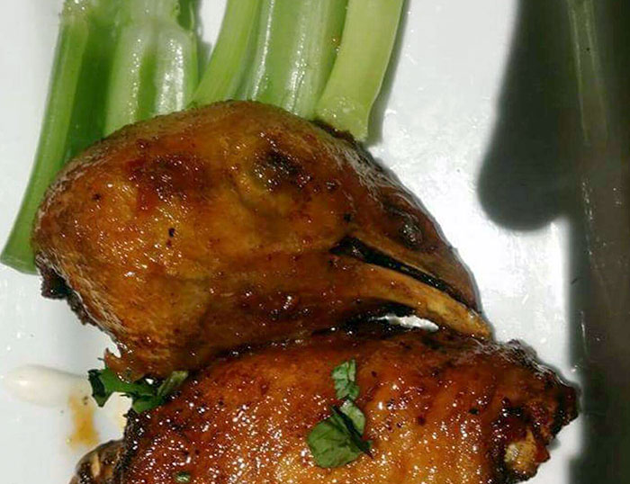 BBQ Chicken "Wings" Served At A Local Restaurant