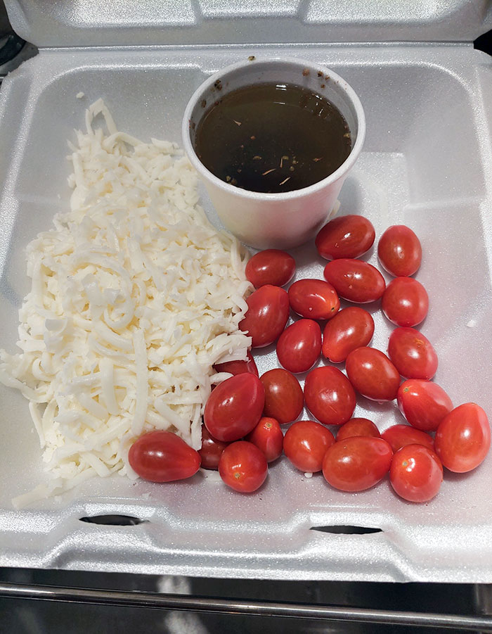 Caprese Salad Takeout From The Local Restaurant