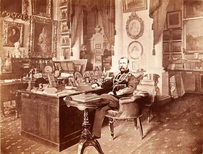 Alexander II In His Office In The Winter Palace, Between Circa 1875 And Circa 1877