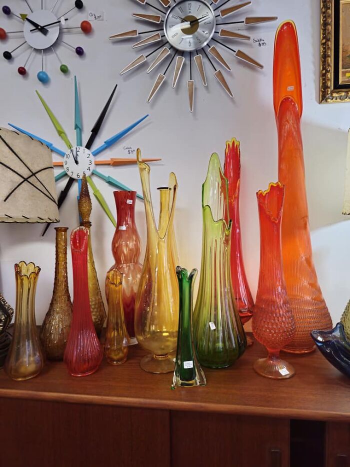 Found These Beautiful Swung Vases In Frederick, Md At A Vintage Shop. Did Not Come Home With Me But Loved The Colors