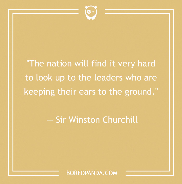 Leadership quote by Winston Churchill on listening and leading.