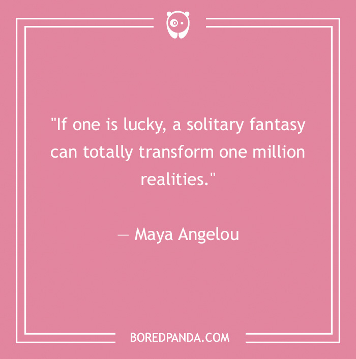 Maya Angelou quote on leadership insights set against a pink background.