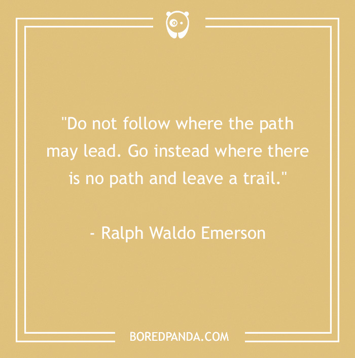 Ralph Waldo Emerson quote on leadership with a beige background.