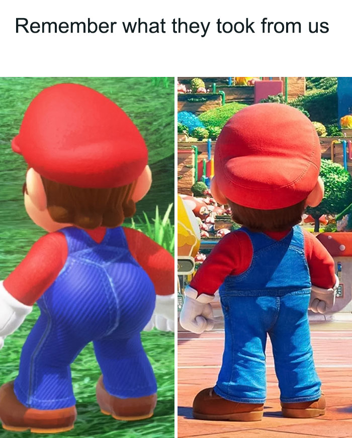 Mario butt is different in Mario releases
