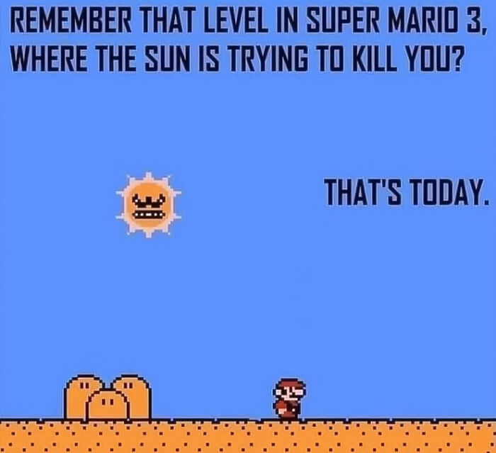 Mario in level with the killer sun
