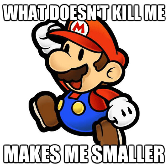 Mario about becoming small 