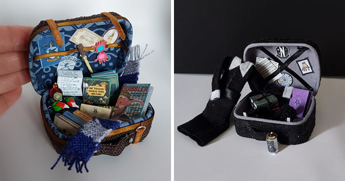 I Create Miniatures, And Here Are 9 Tiny Suitcases Representing Book Characters That I Love