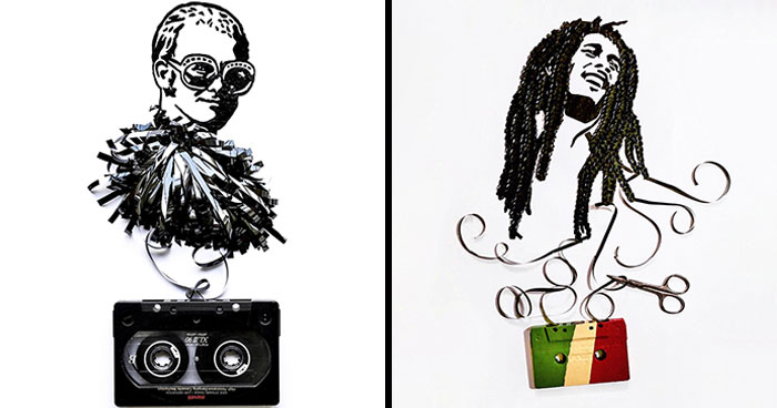 Amy Corson Is An Artist Creating Unique Portraits With Old Cassette Tapes