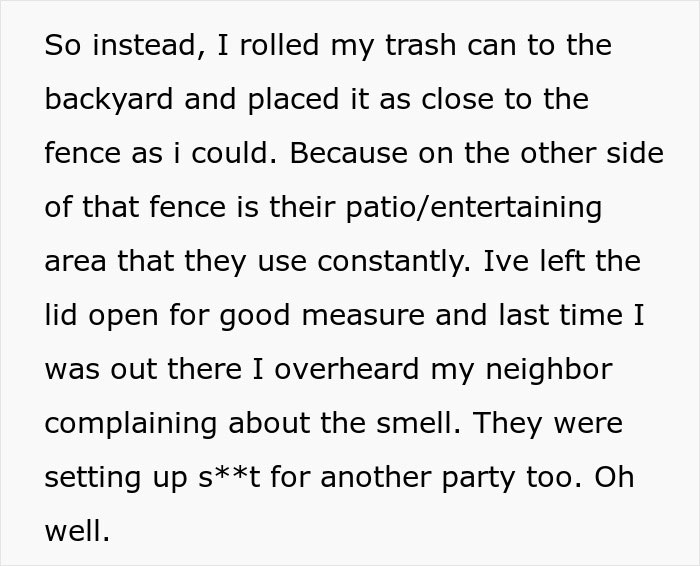 Woman Has Enough Of Neighbors Using Her Trash Can, Teaches Them A Lesson