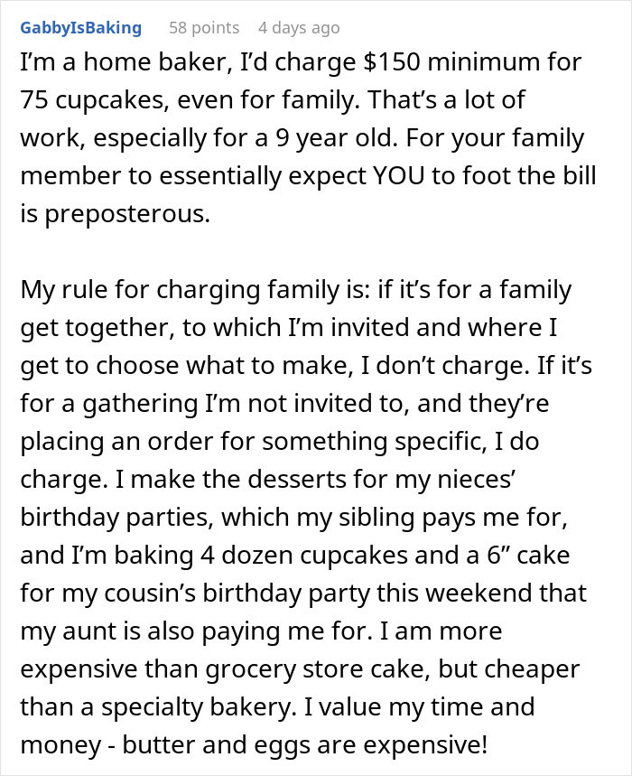 Relative Thinks 9-Year-Old “Shouldn’t Expect Payment” For 75 Cupcakes, Gets Called Out By Mom