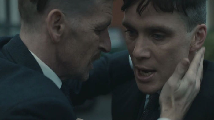 Arthur Shelby and Tommy Shelby talking