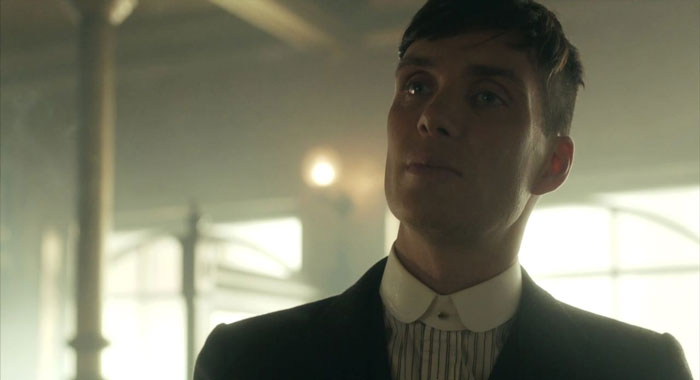 Tommy Shelby staring
