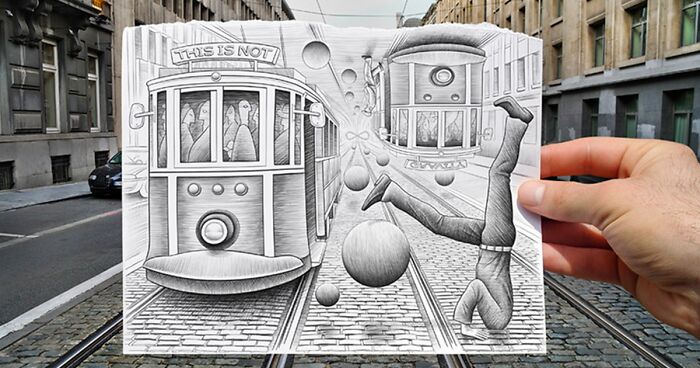 This Artist Merges His Pencil Illustrations With Photography, And The Effect Is Quite Unique (43 Pics)