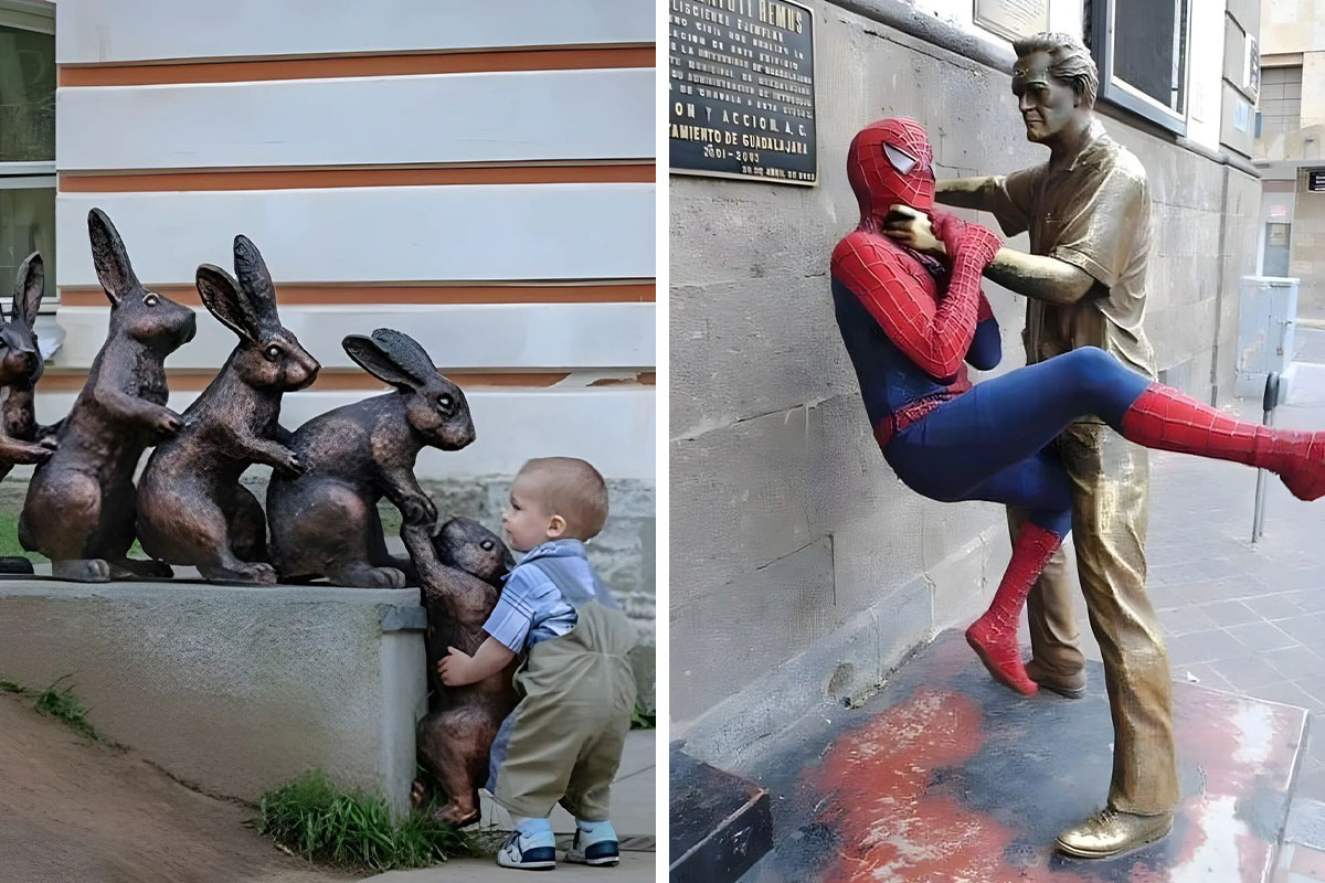 50 People Who Made The Absolute Most Of A Photo With A Statue And Ended Up Online Bored Panda