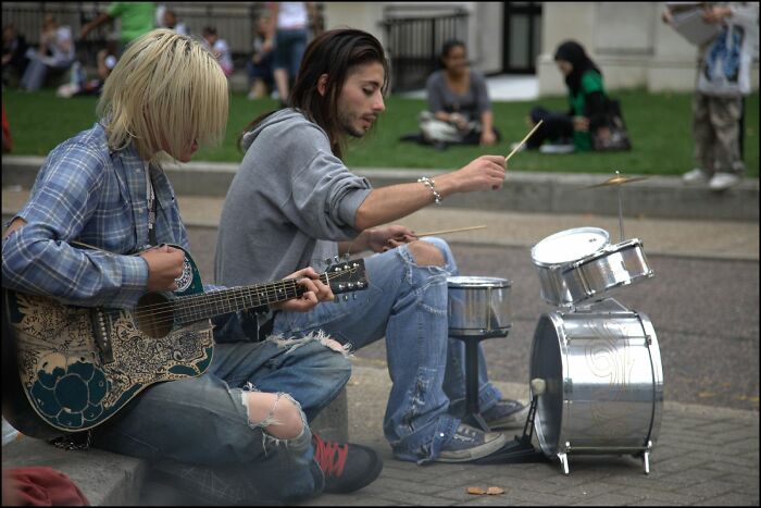 Street Duo In London Several Years Ago