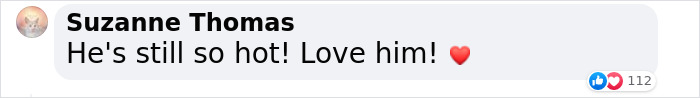 "Fan comment about Brad Pitt, expressing admiration and surprise regarding his age, with heart emoji. "Fan comment about Brad Pitt, expressing admiration and surprise regarding his age, with heart emoji.